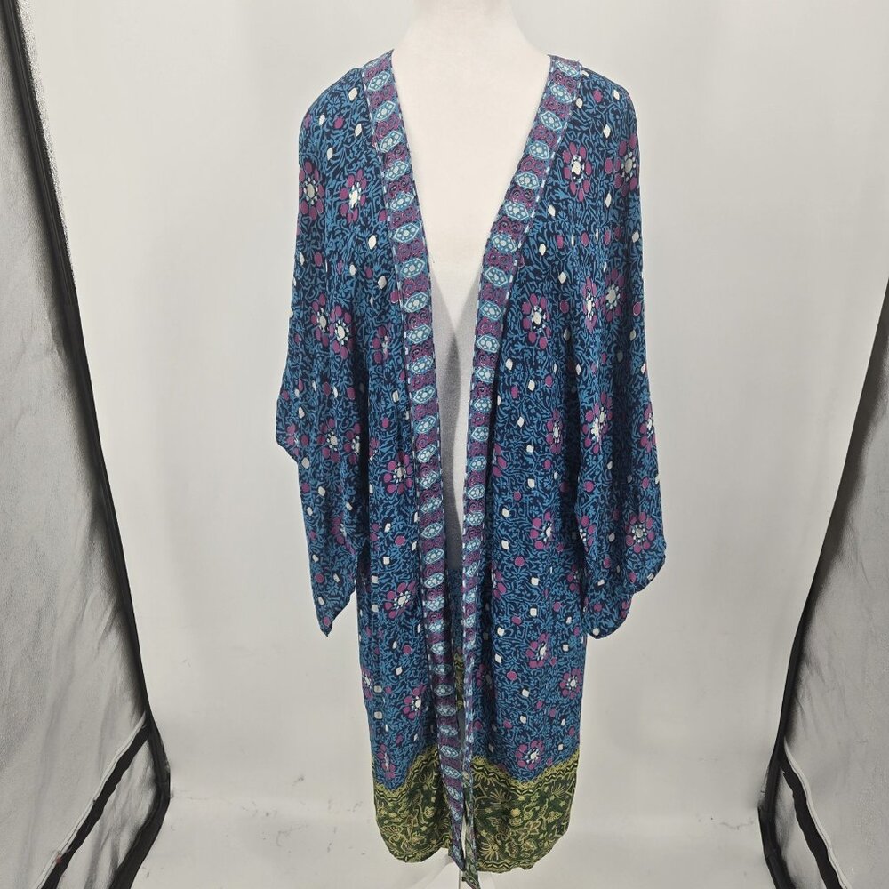 Sundance Bustling Blooms Open Front Kimono Cardigan Duster Size XS/Small